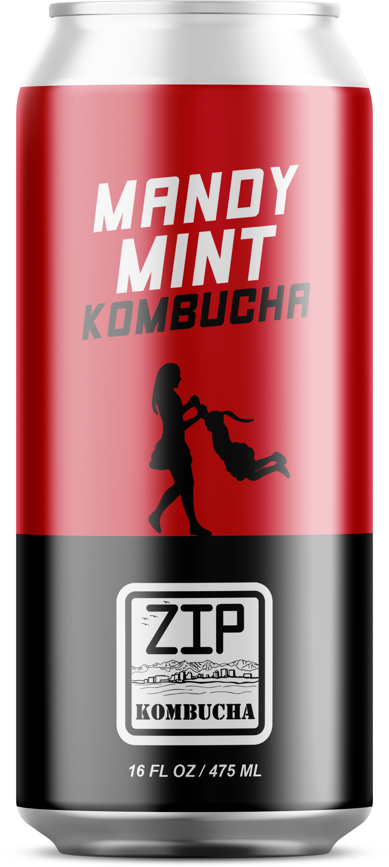 Mandy Mint Kombucha 16oz can - refreshing mint organic kombucha by Zip Kombucha Anchorage